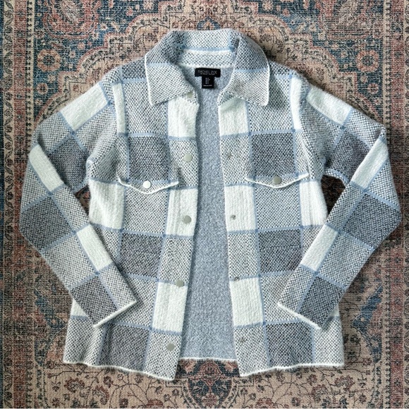 Rachel Zoe Plaid Sweater Jacket - Picture 1 of 3